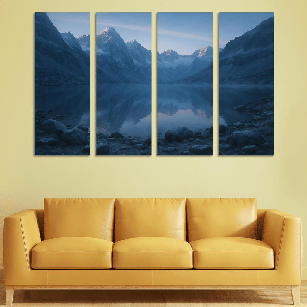 Opaline Dawn At Mirror Glacier Basin modern paintings frame
