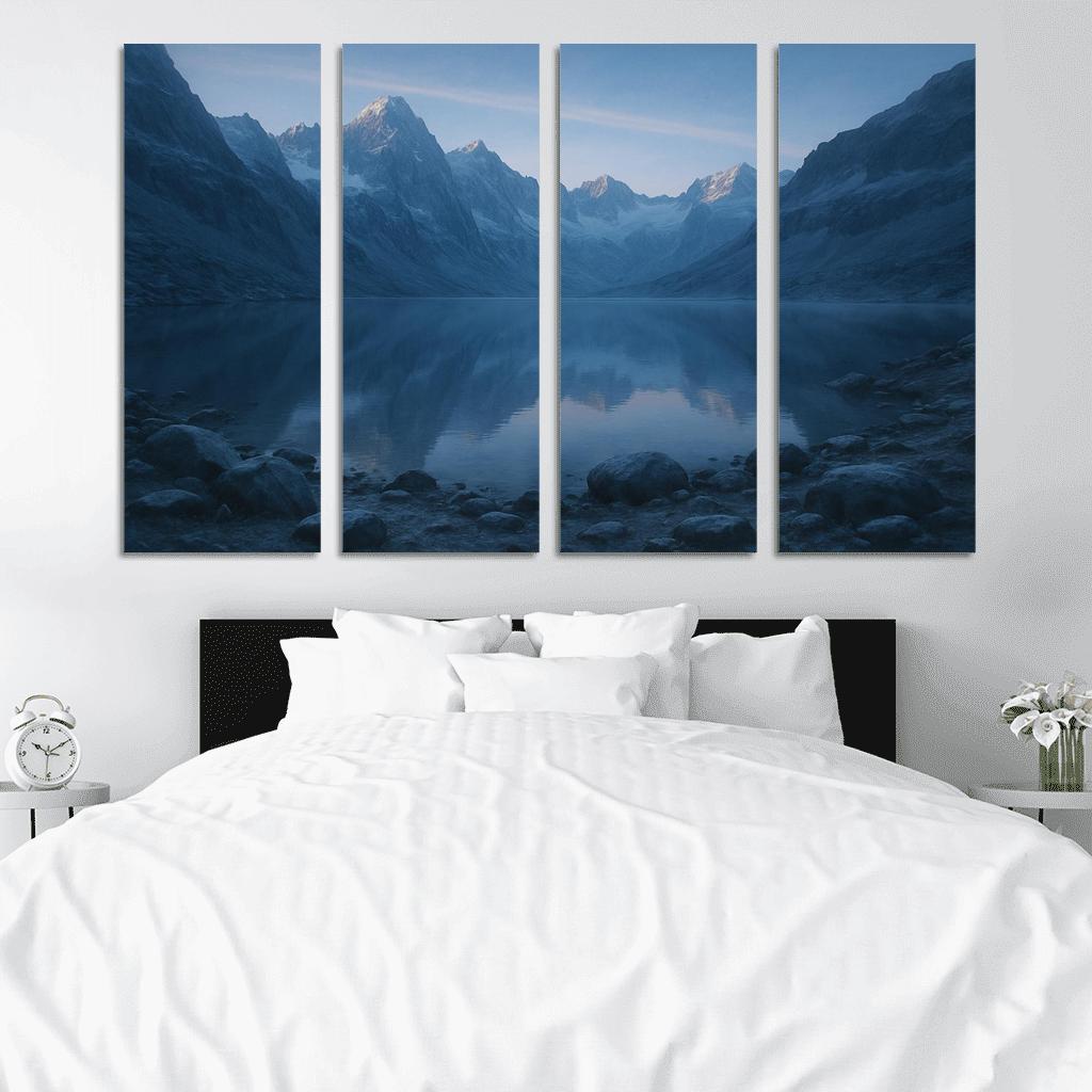 Opaline Dawn At Mirror Glacier Basin modern paintings frame