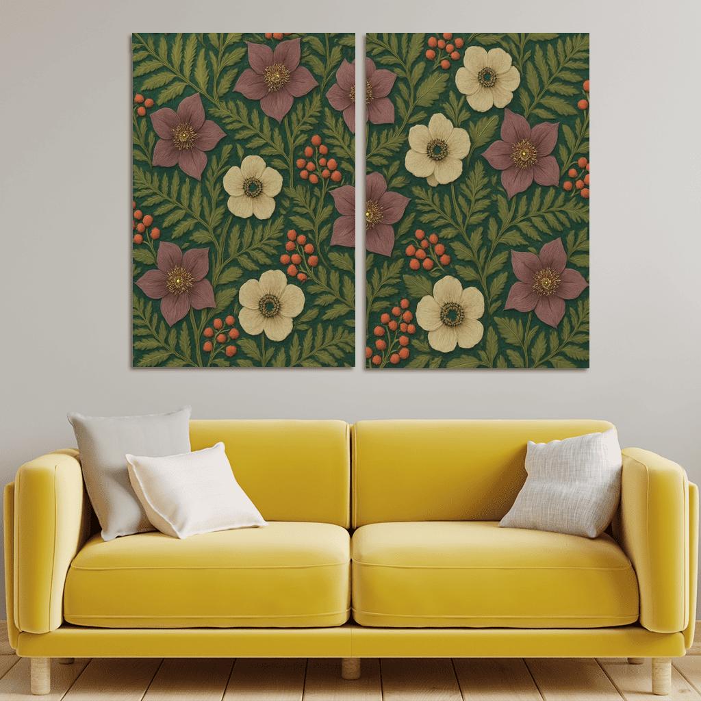 Botanical Tapestry Of Whispering Ferns abstract paintings frame