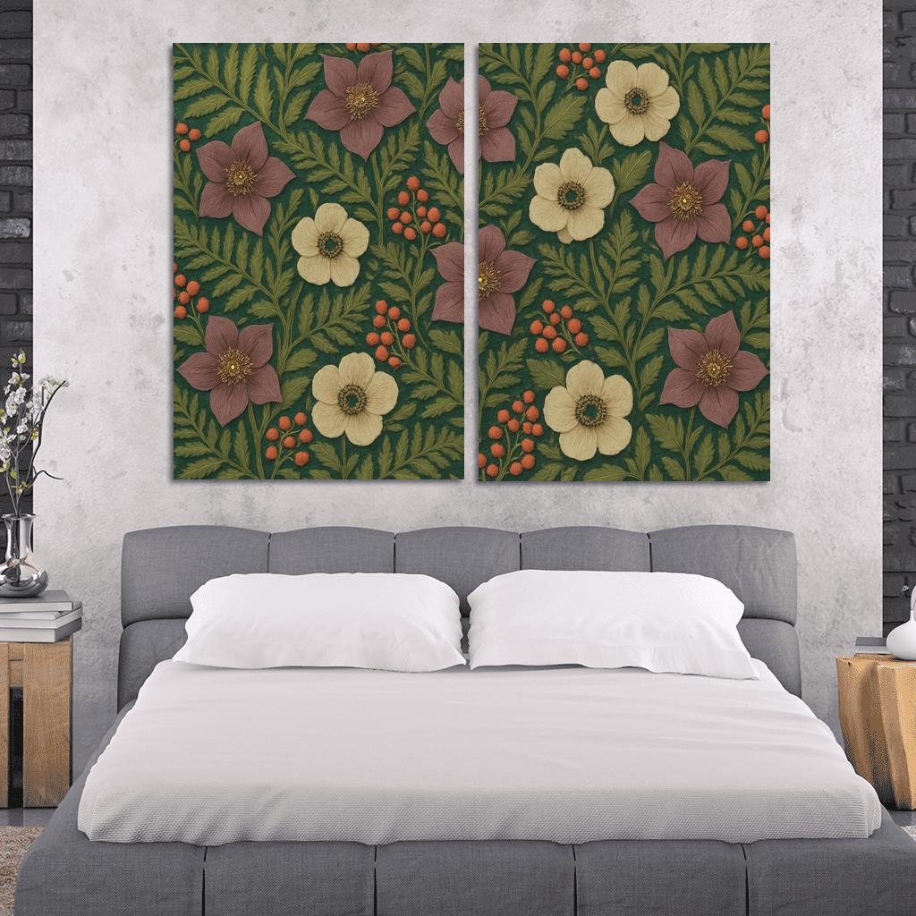 Botanical Tapestry Of Whispering Ferns abstract paintings frame