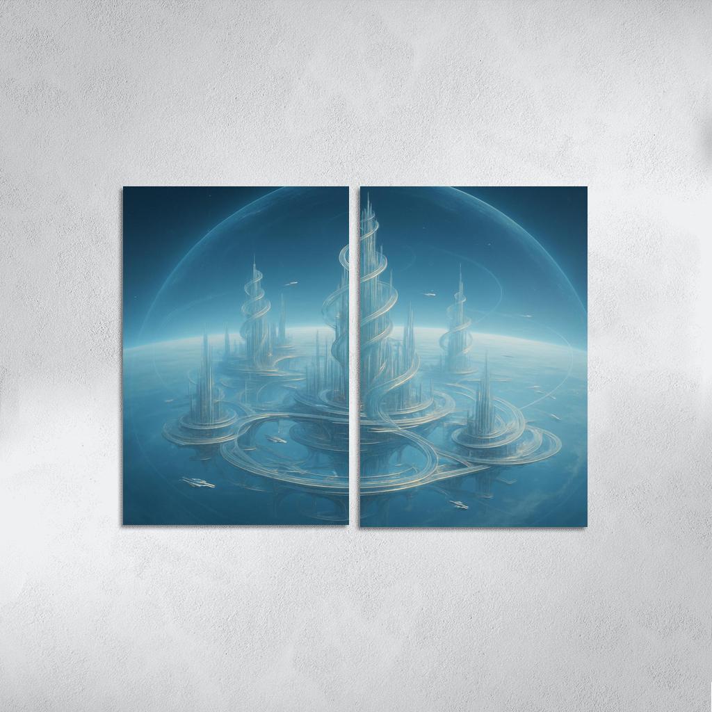 The Helix City Of Glass Horizons modern paintings frame