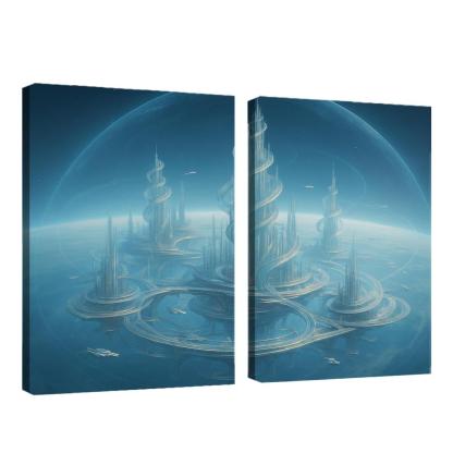 The Helix City Of Glass Horizons modern paintings frame