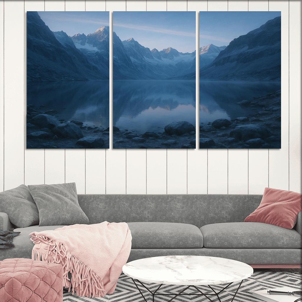 Opaline Dawn At Mirror Glacier Basin modern paintings frame
