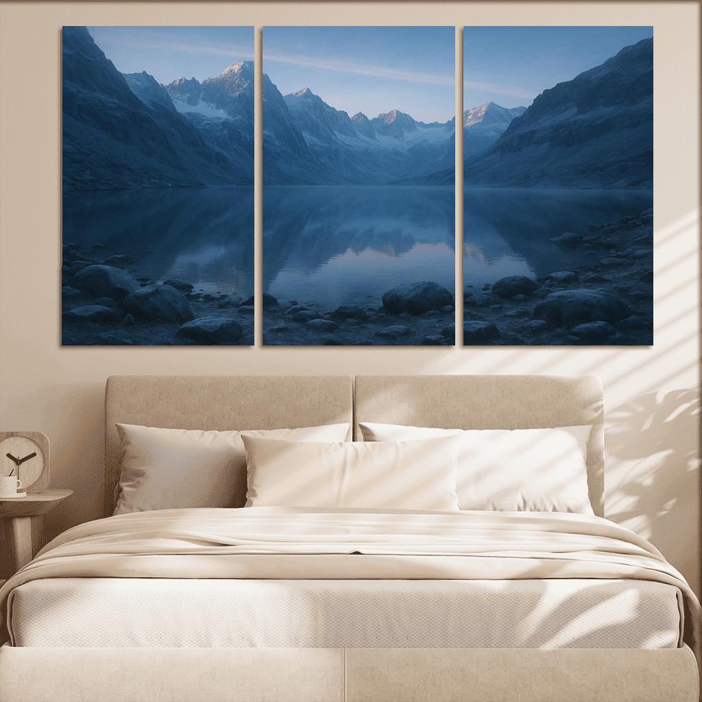 Opaline Dawn At Mirror Glacier Basin modern paintings frame