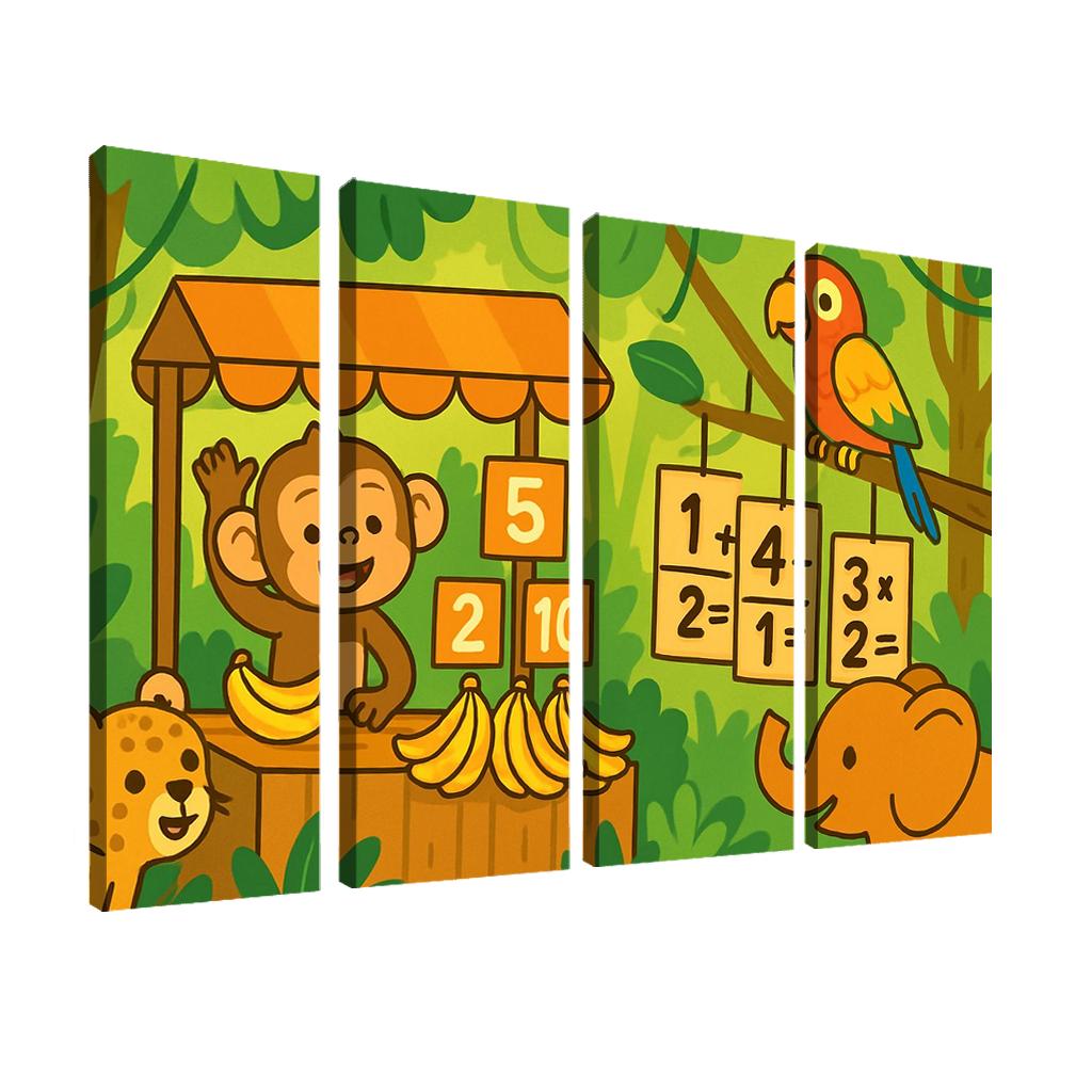Rainforest Math Monkey Market art trends