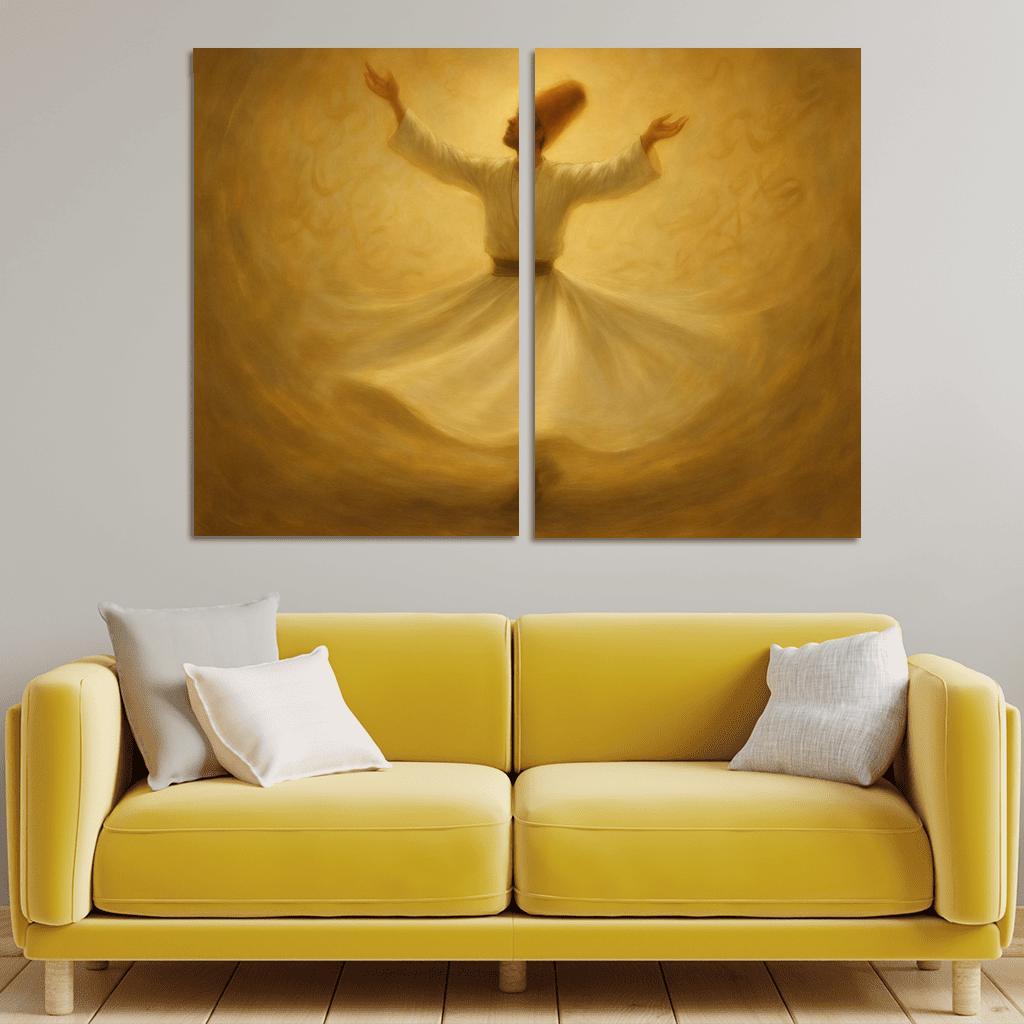 Sufi Spiral Dance abstract paintings frame