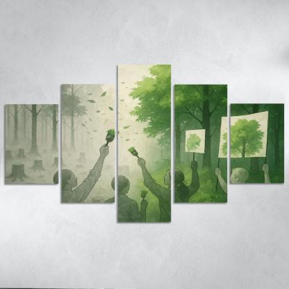 Echoes Of The Silent Forest canvas paintings frame