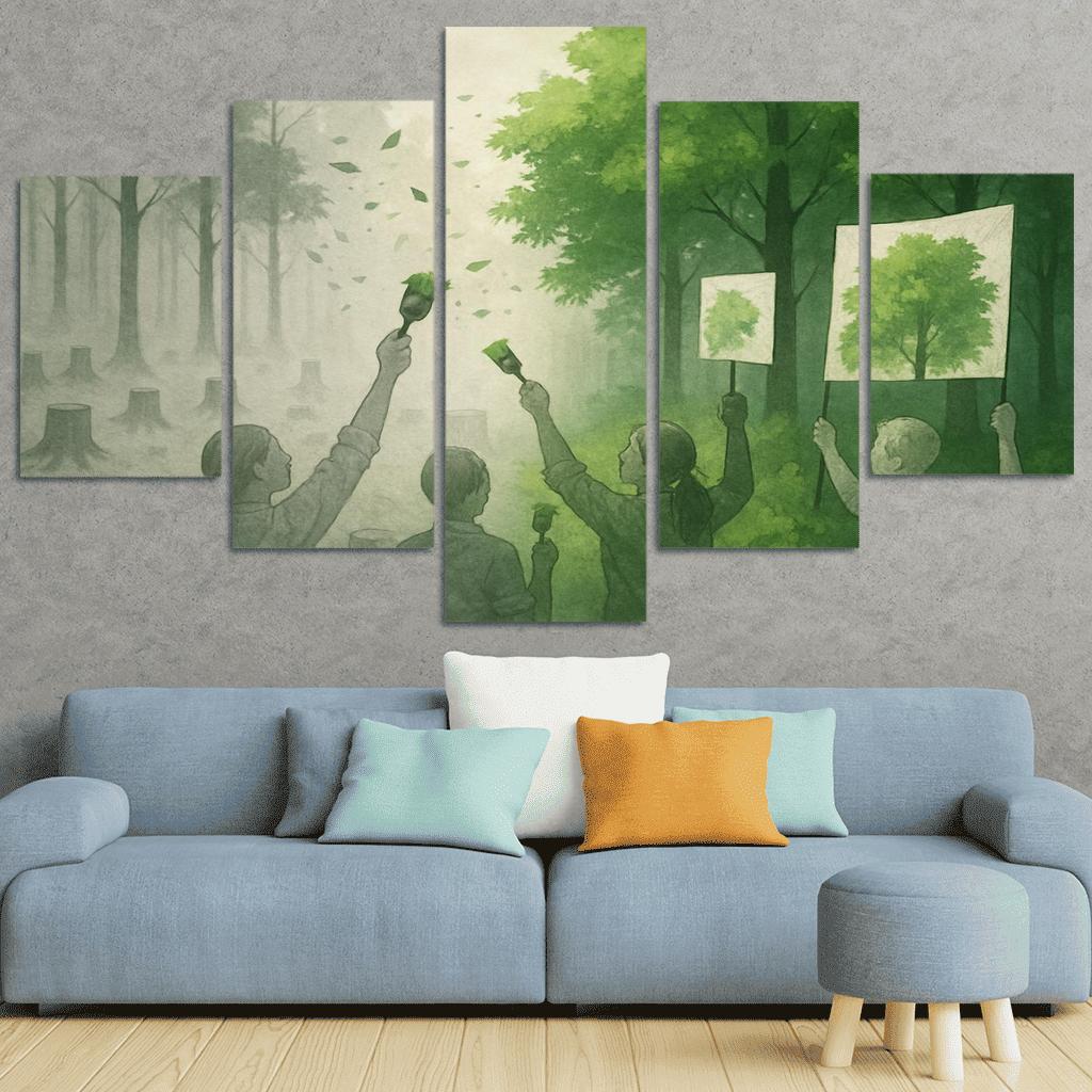 Echoes Of The Silent Forest canvas paintings frame