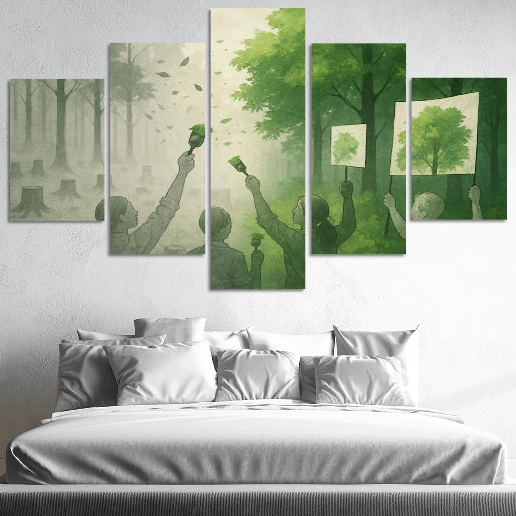 Echoes Of The Silent Forest canvas paintings frame