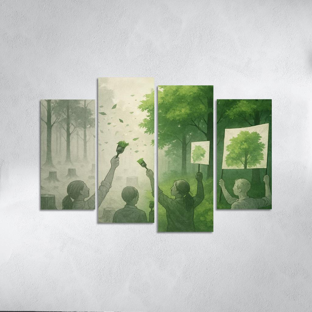 Echoes Of The Silent Forest canvas paintings frame