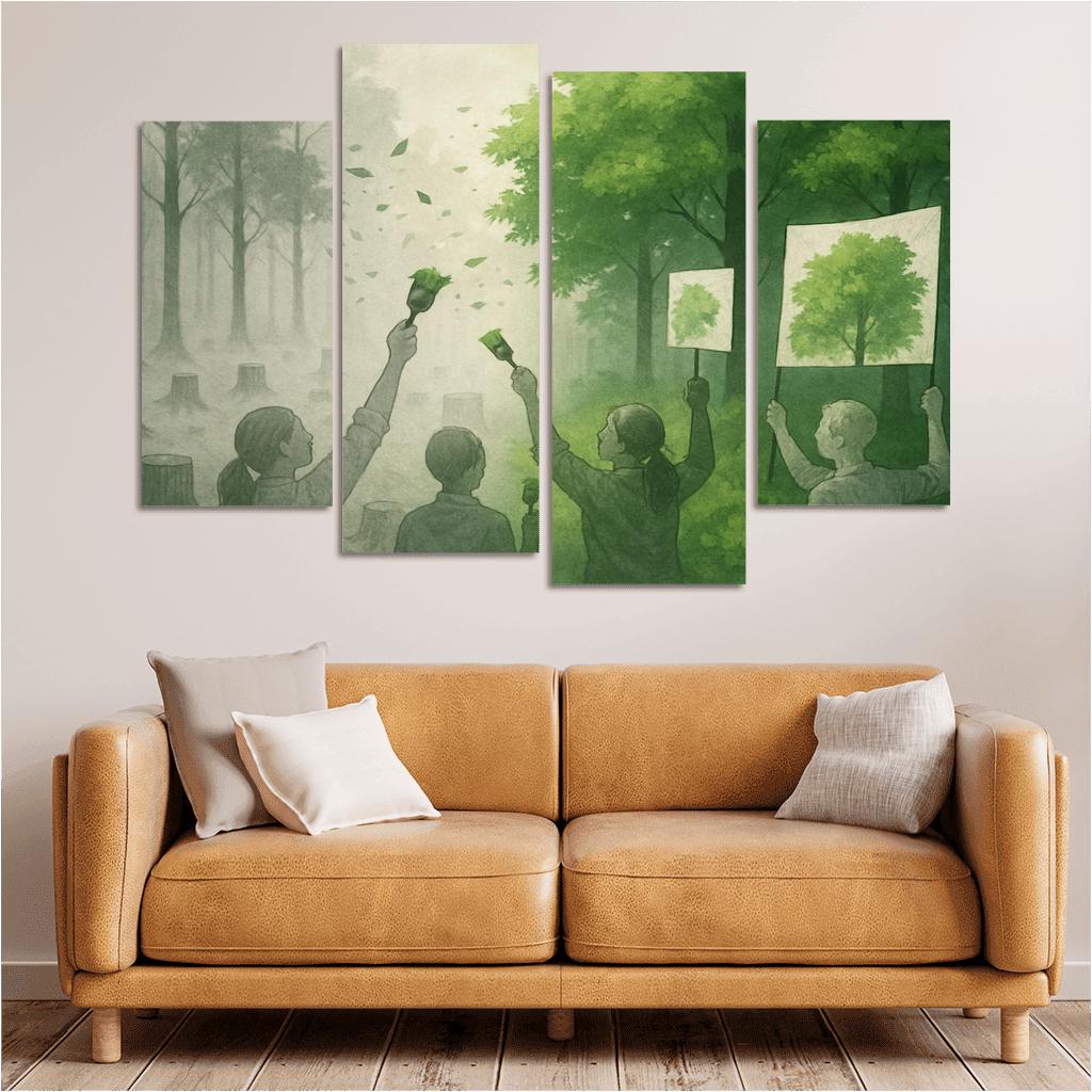 Echoes Of The Silent Forest canvas paintings frame