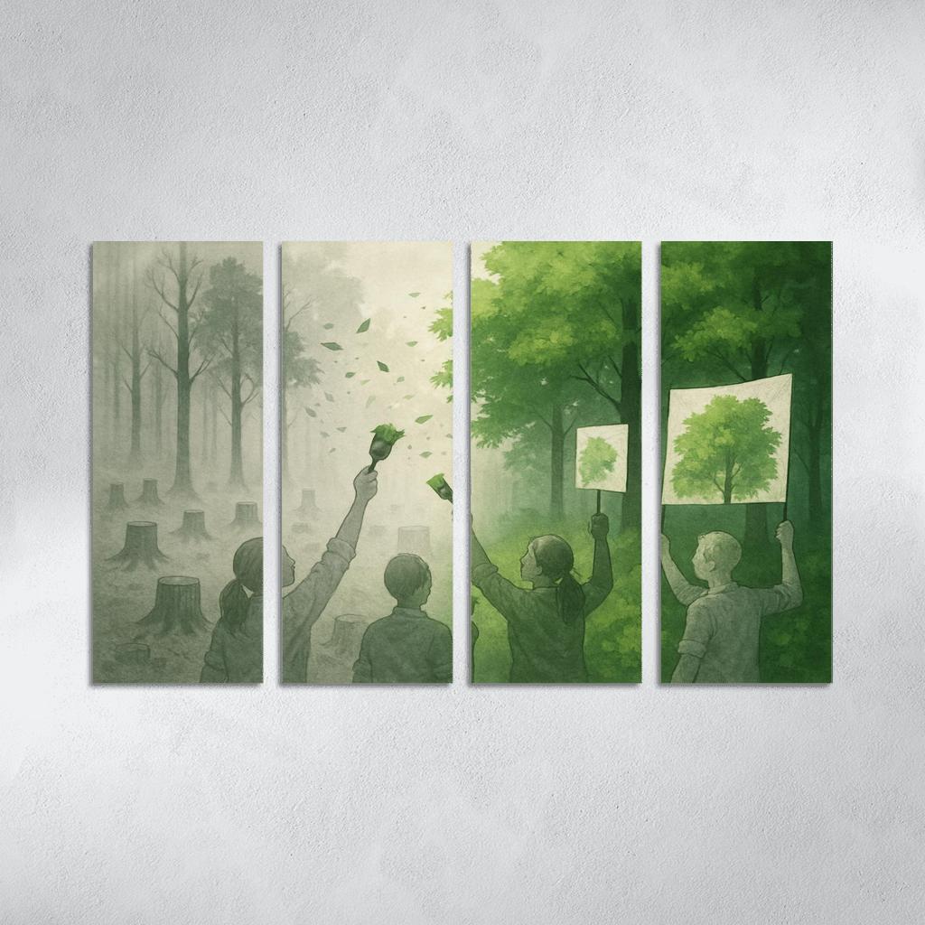 Echoes Of The Silent Forest canvas paintings frame