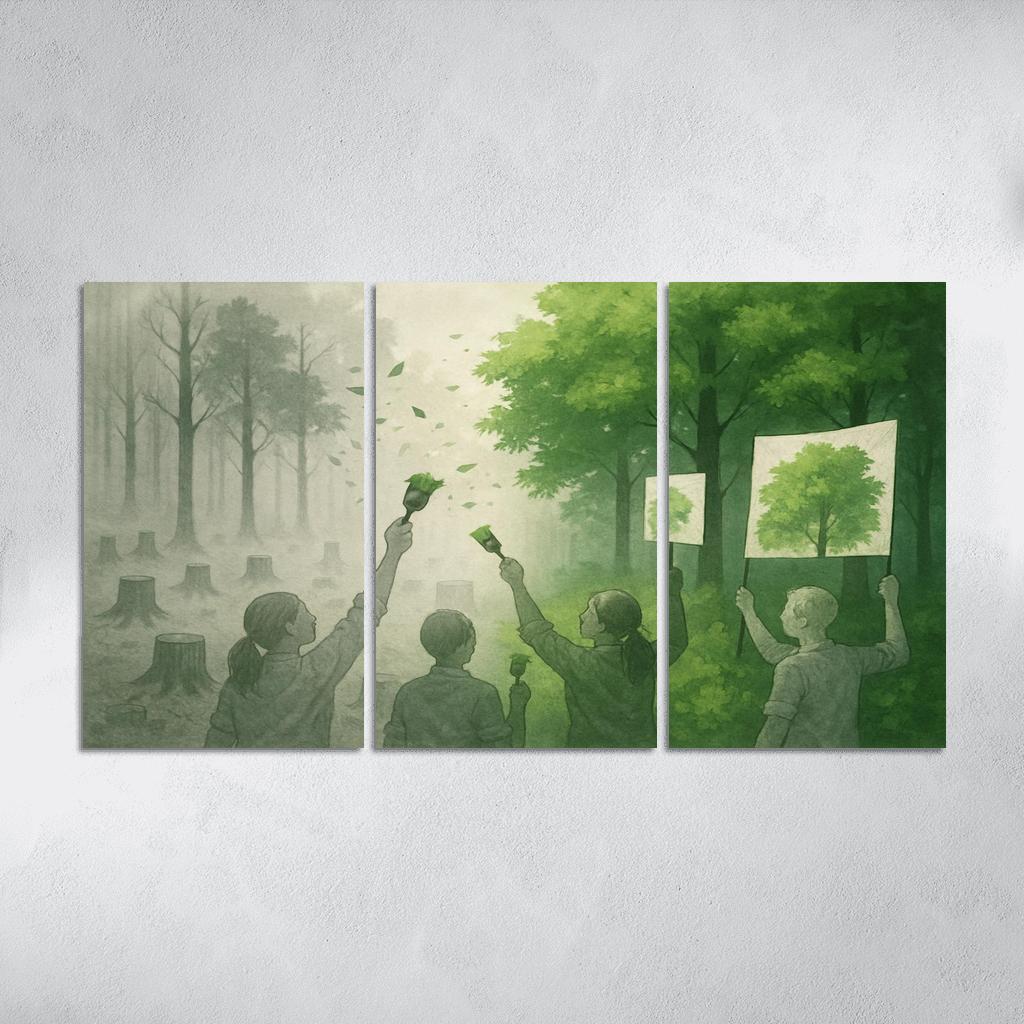 Echoes Of The Silent Forest canvas paintings frame