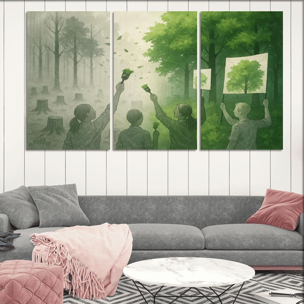 Echoes Of The Silent Forest canvas paintings frame