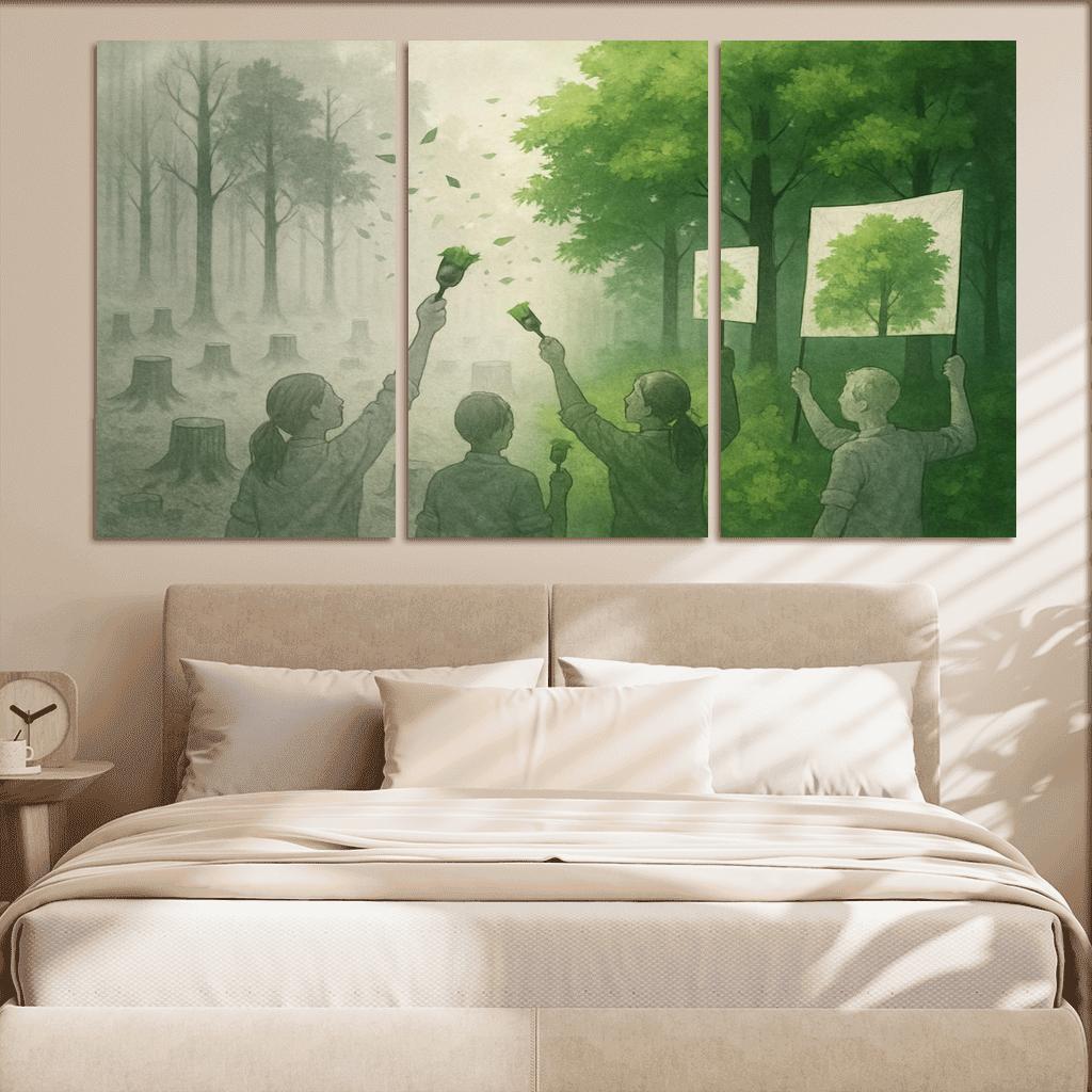 Echoes Of The Silent Forest canvas paintings frame