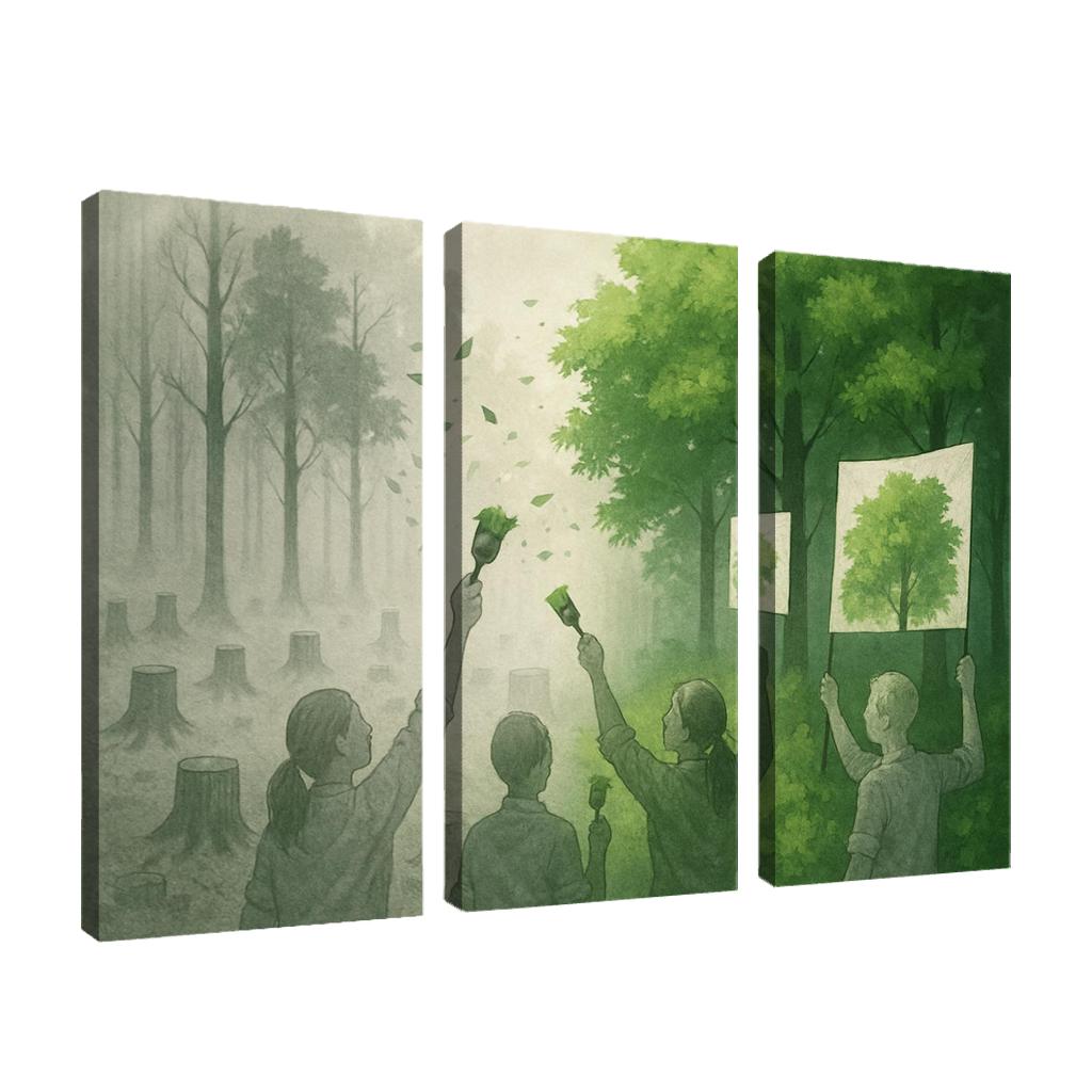 Echoes Of The Silent Forest canvas paintings frame