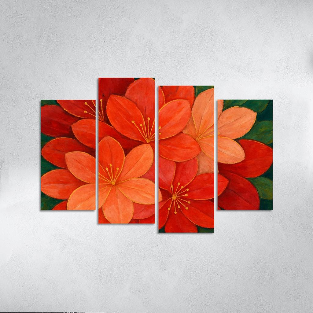Crimson Petal Mosaic framed paintings