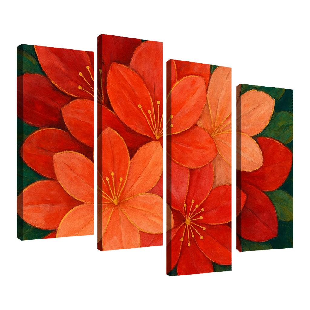 Crimson Petal Mosaic framed paintings