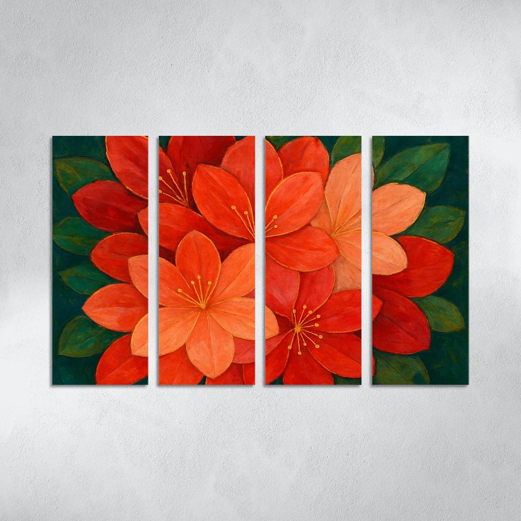 Crimson Petal Mosaic framed paintings