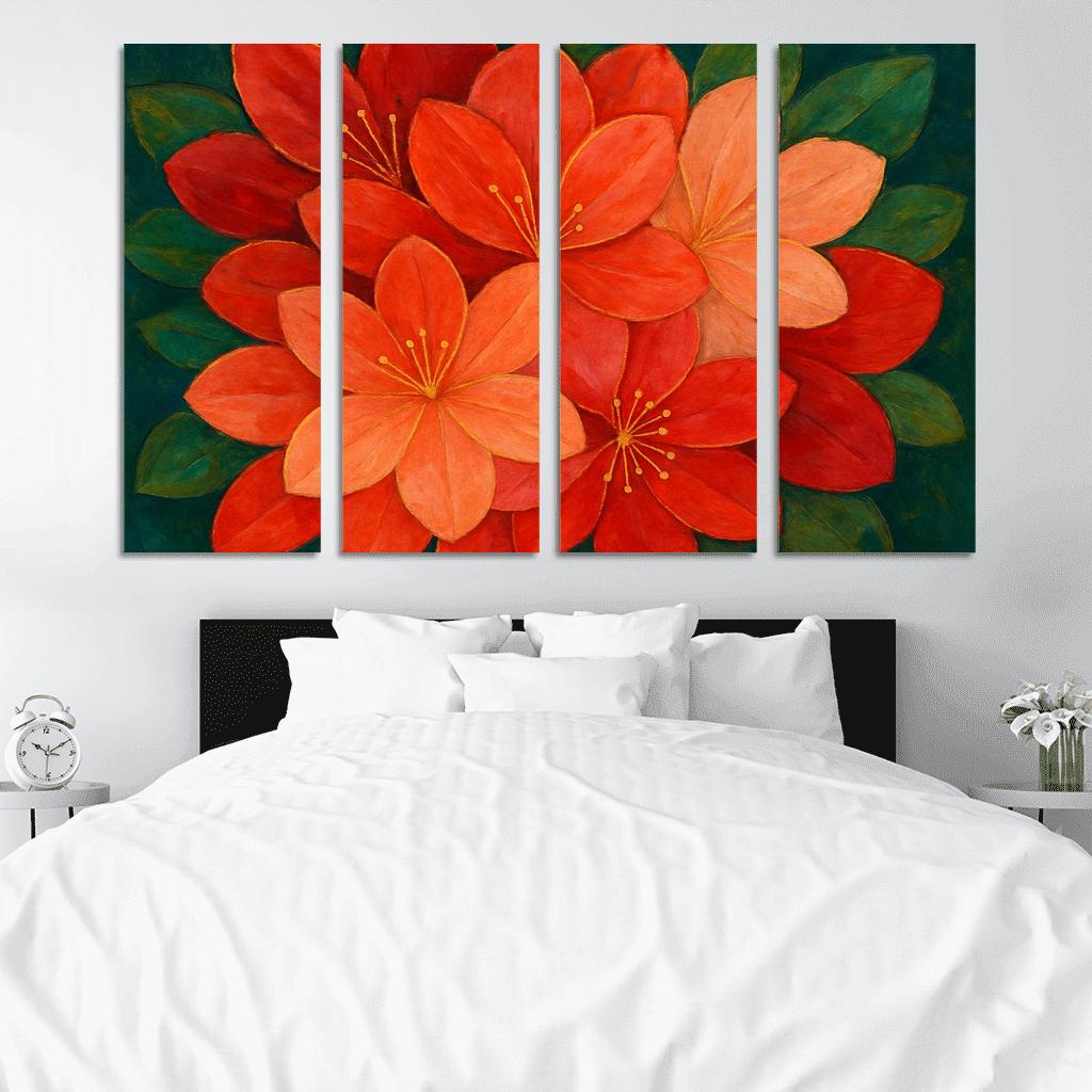 Crimson Petal Mosaic framed paintings