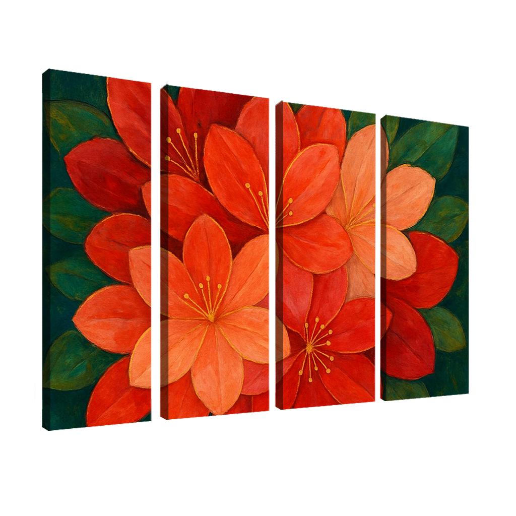 Crimson Petal Mosaic framed paintings