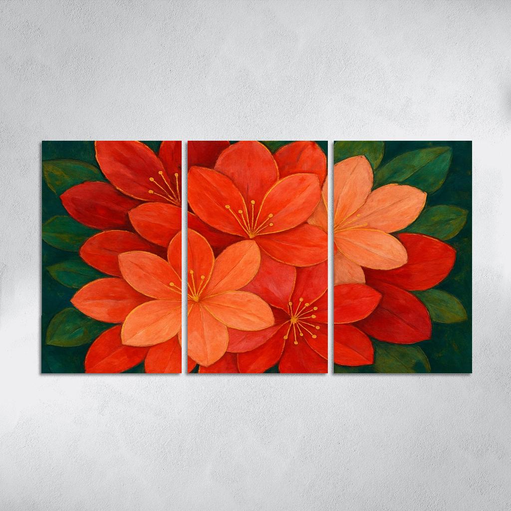 Crimson Petal Mosaic framed paintings