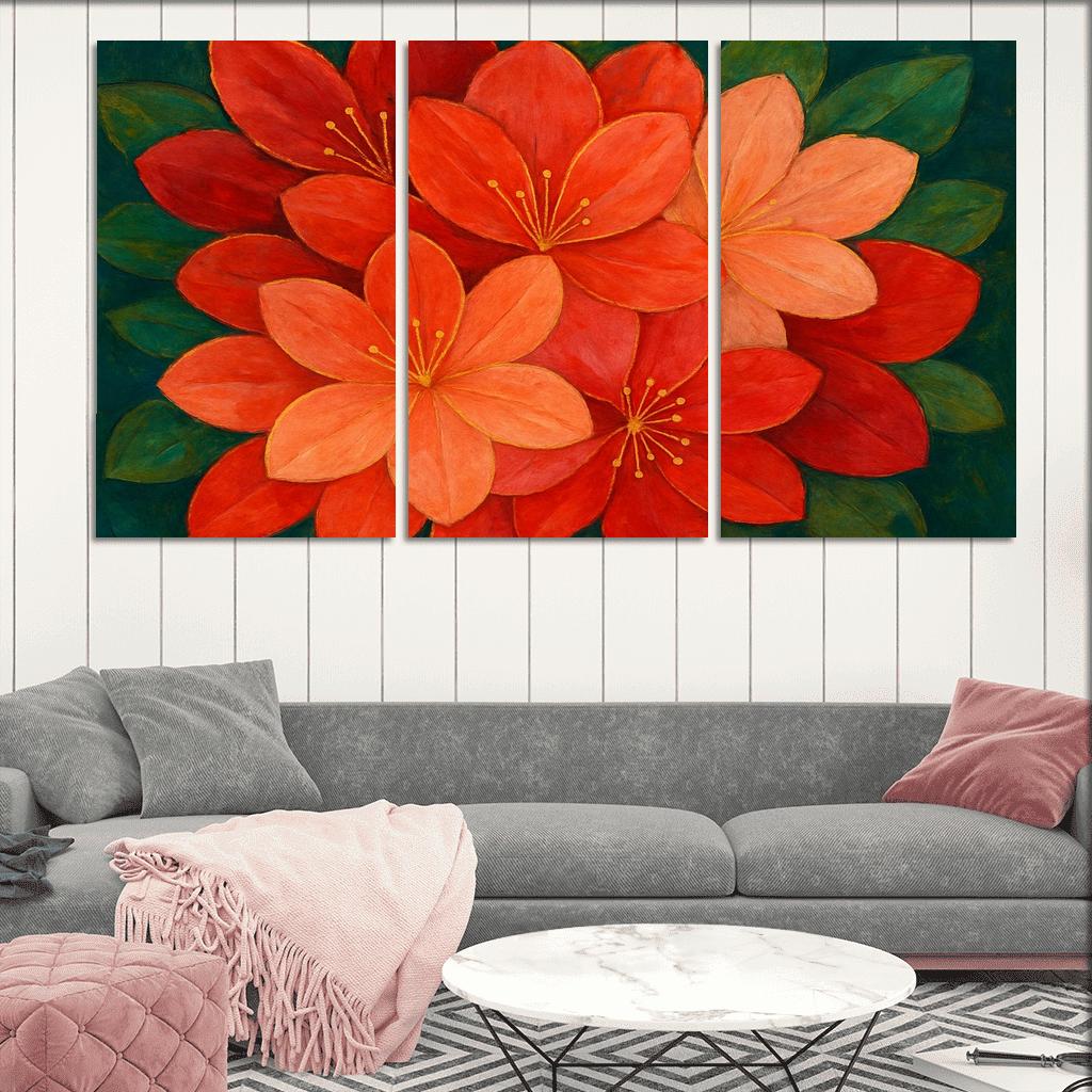 Crimson Petal Mosaic framed paintings