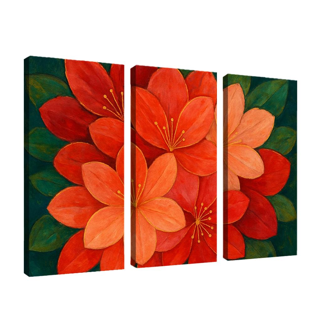 Crimson Petal Mosaic framed paintings