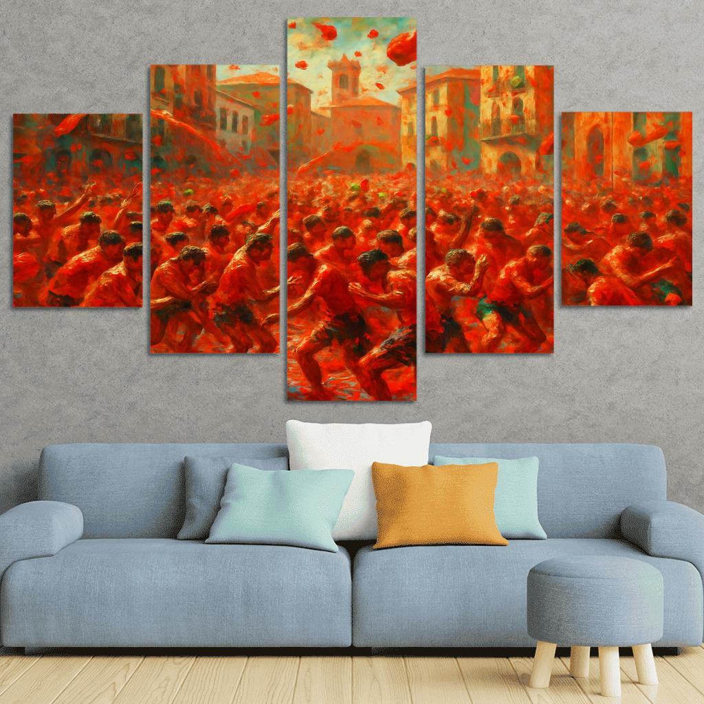 La Tomatina Tomato Fight wall decor