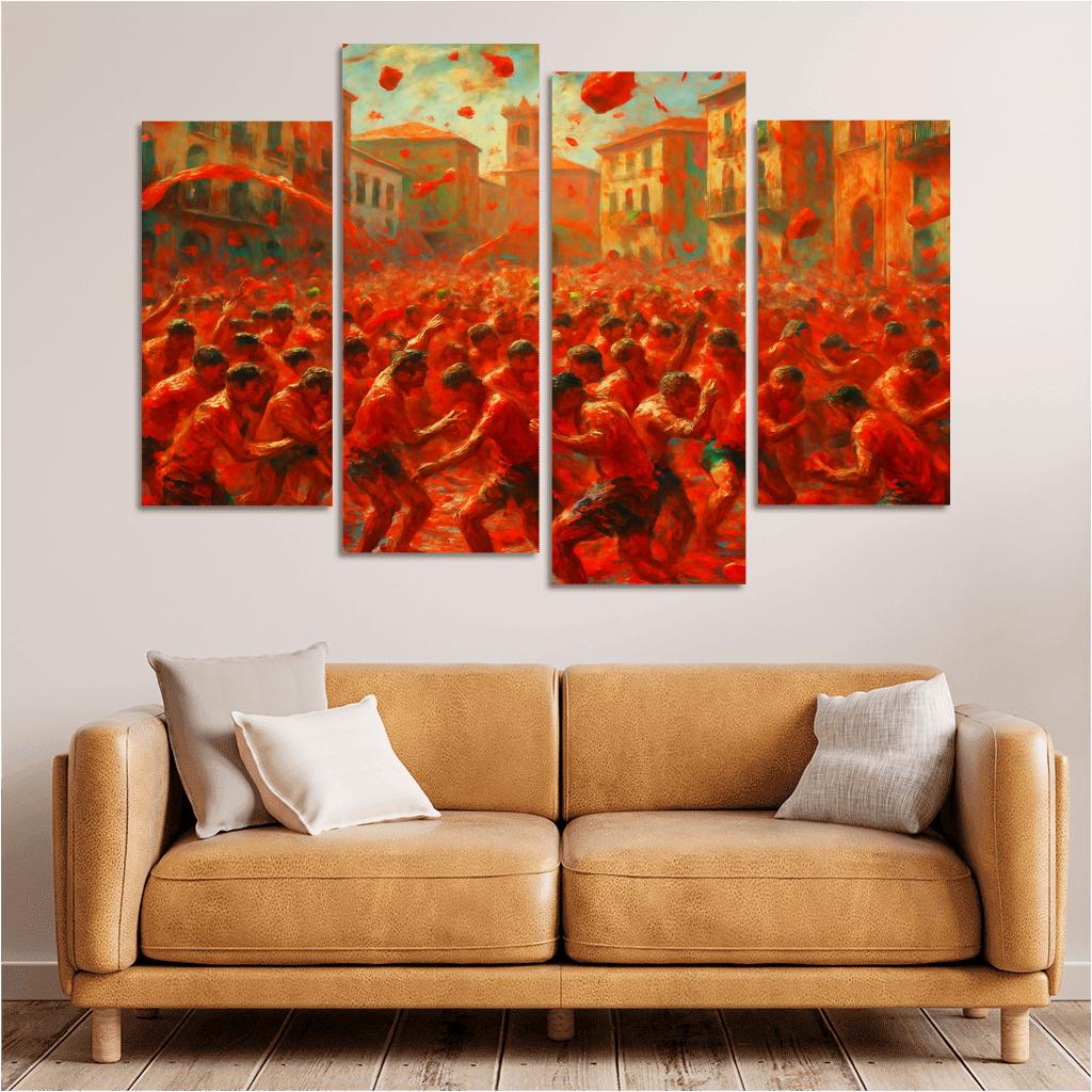 La Tomatina Tomato Fight wall decor