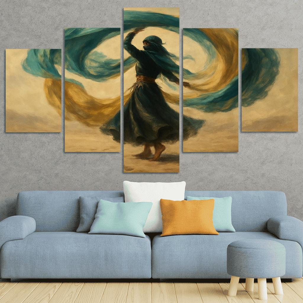 Nomad Veil Spin Dance modern paintings frame
