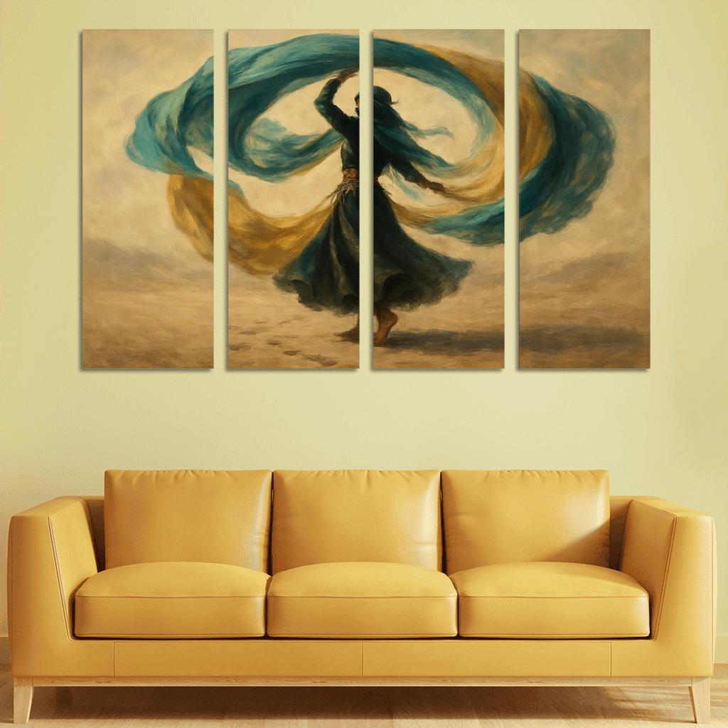 Nomad Veil Spin Dance modern paintings frame