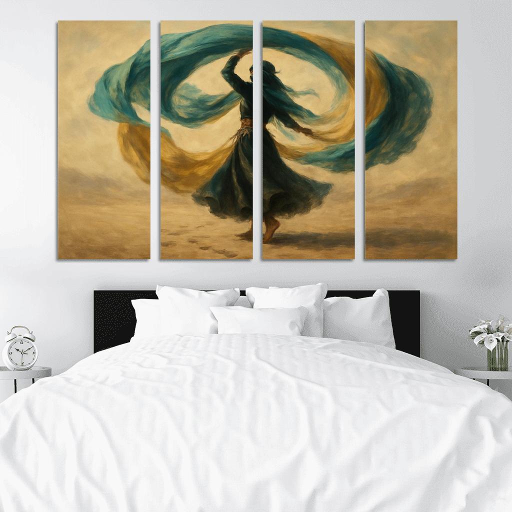 Nomad Veil Spin Dance modern paintings frame