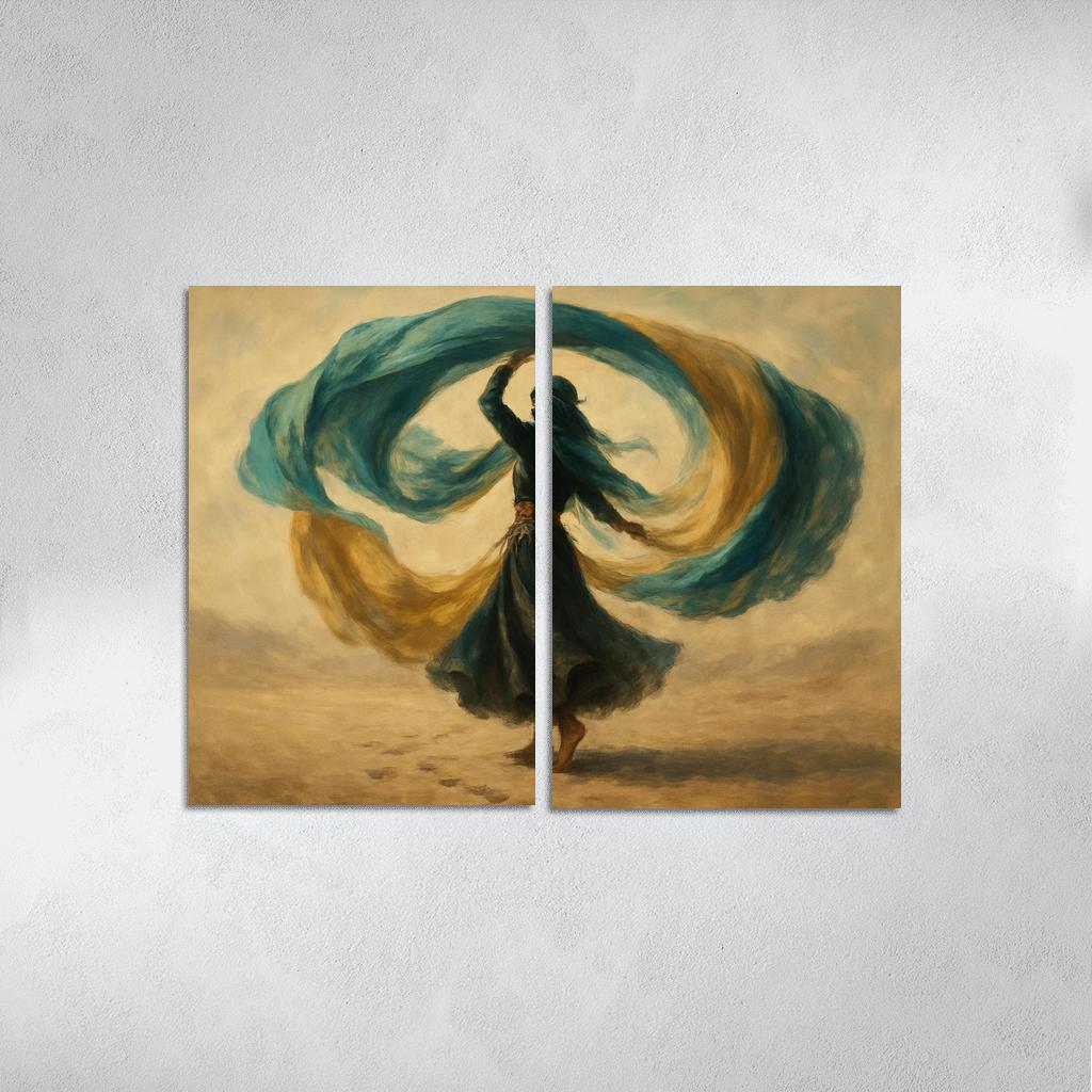 Nomad Veil Spin Dance modern paintings frame