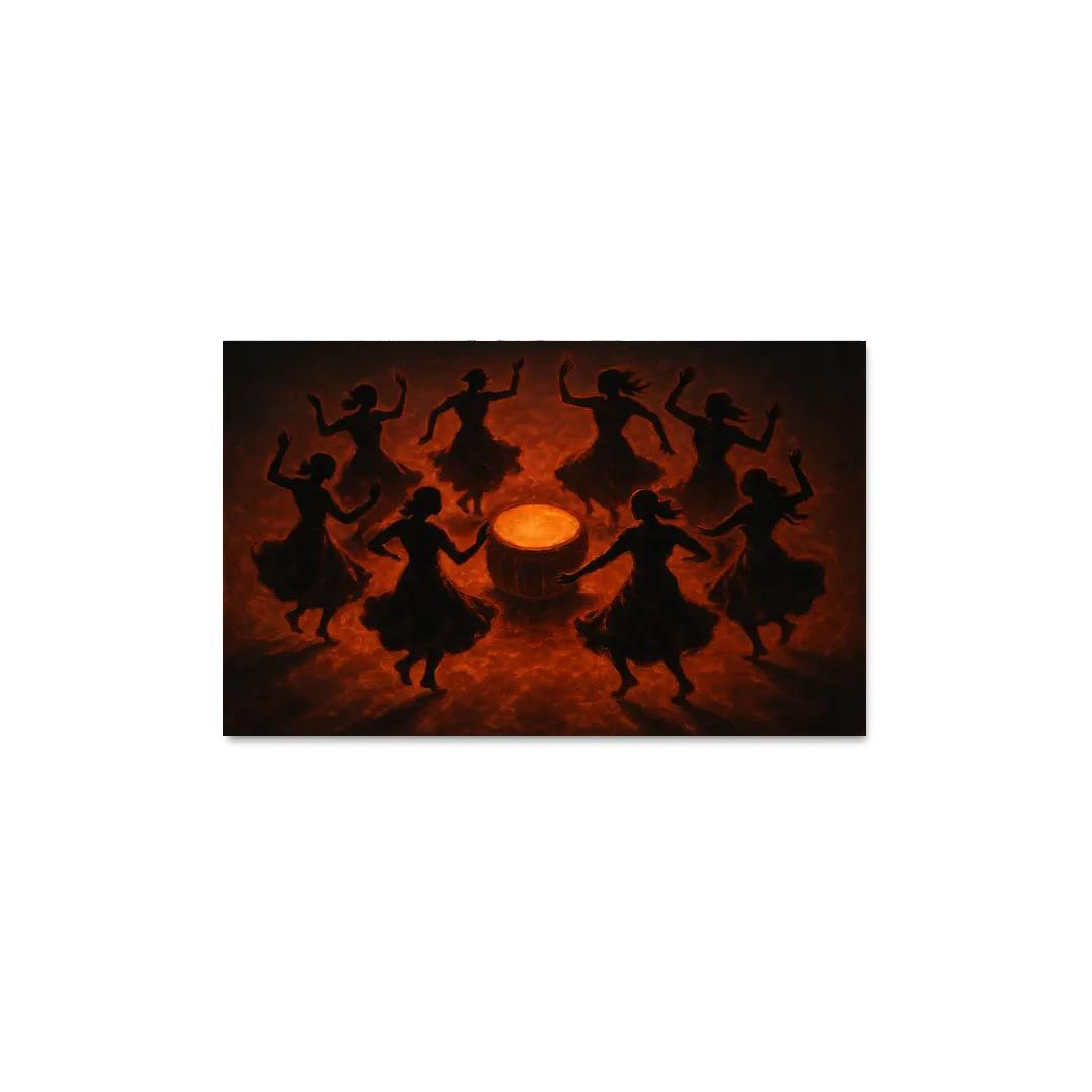 Shadows Of The Drum Circle premium artwork frames