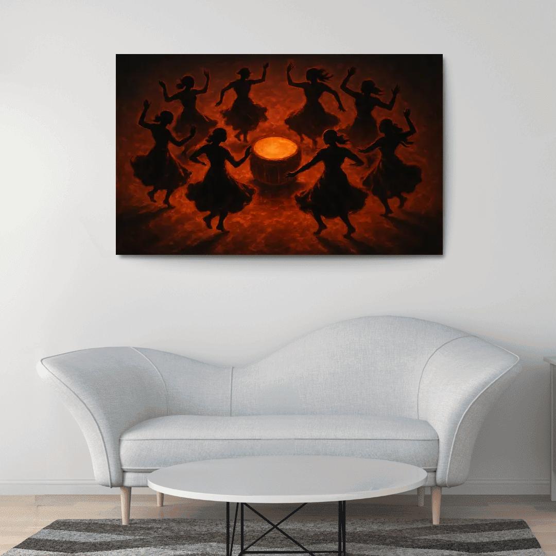 Shadows Of The Drum Circle premium artwork frames