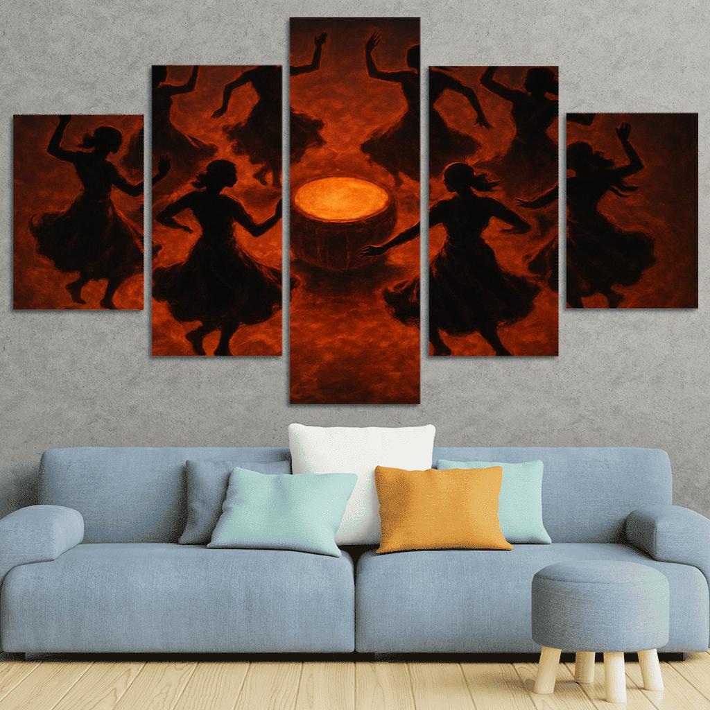 Shadows Of The Drum Circle premium artwork frames