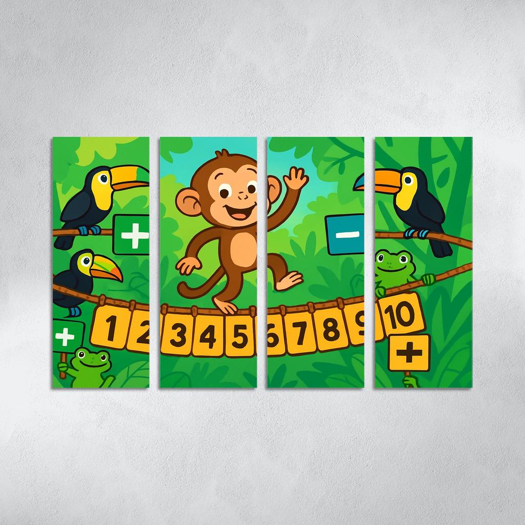 Rainforest Math Monkey Bridge modern paintings frame