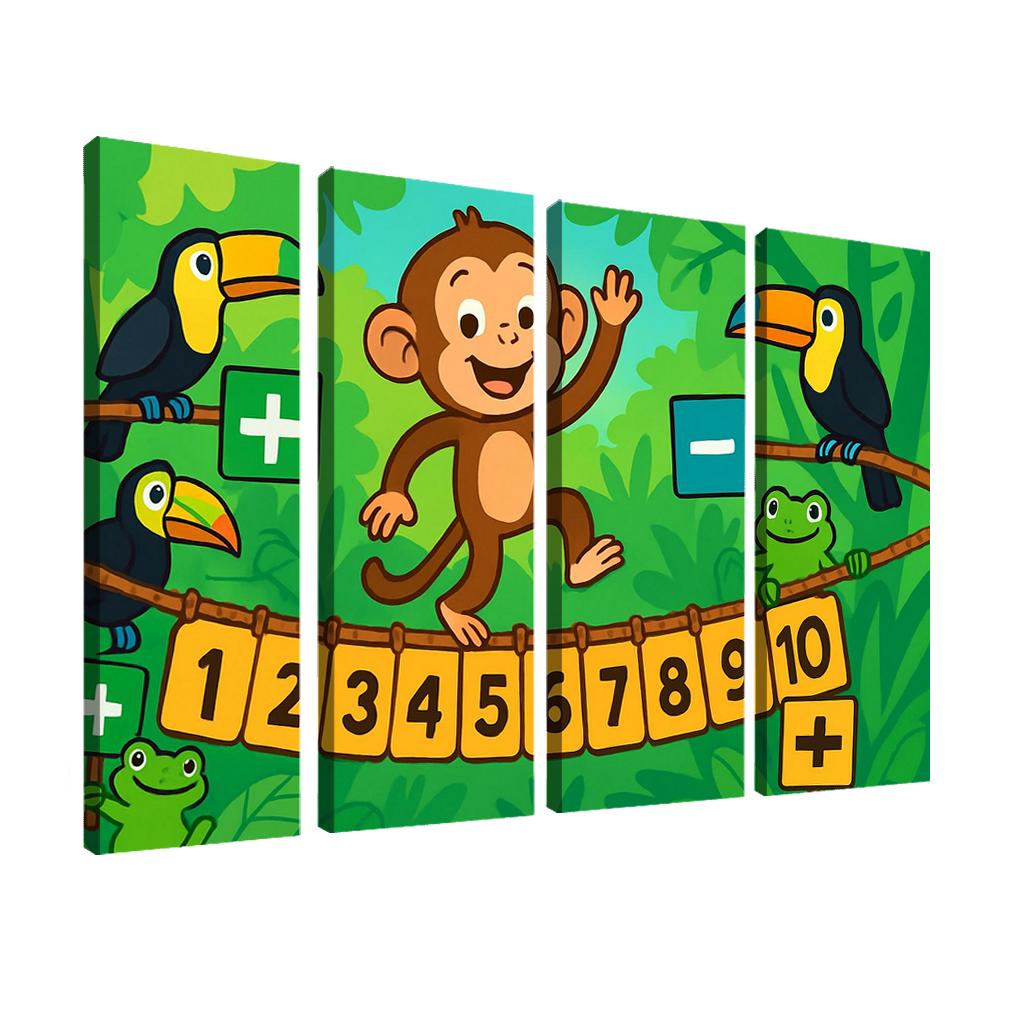 Rainforest Math Monkey Bridge modern paintings frame