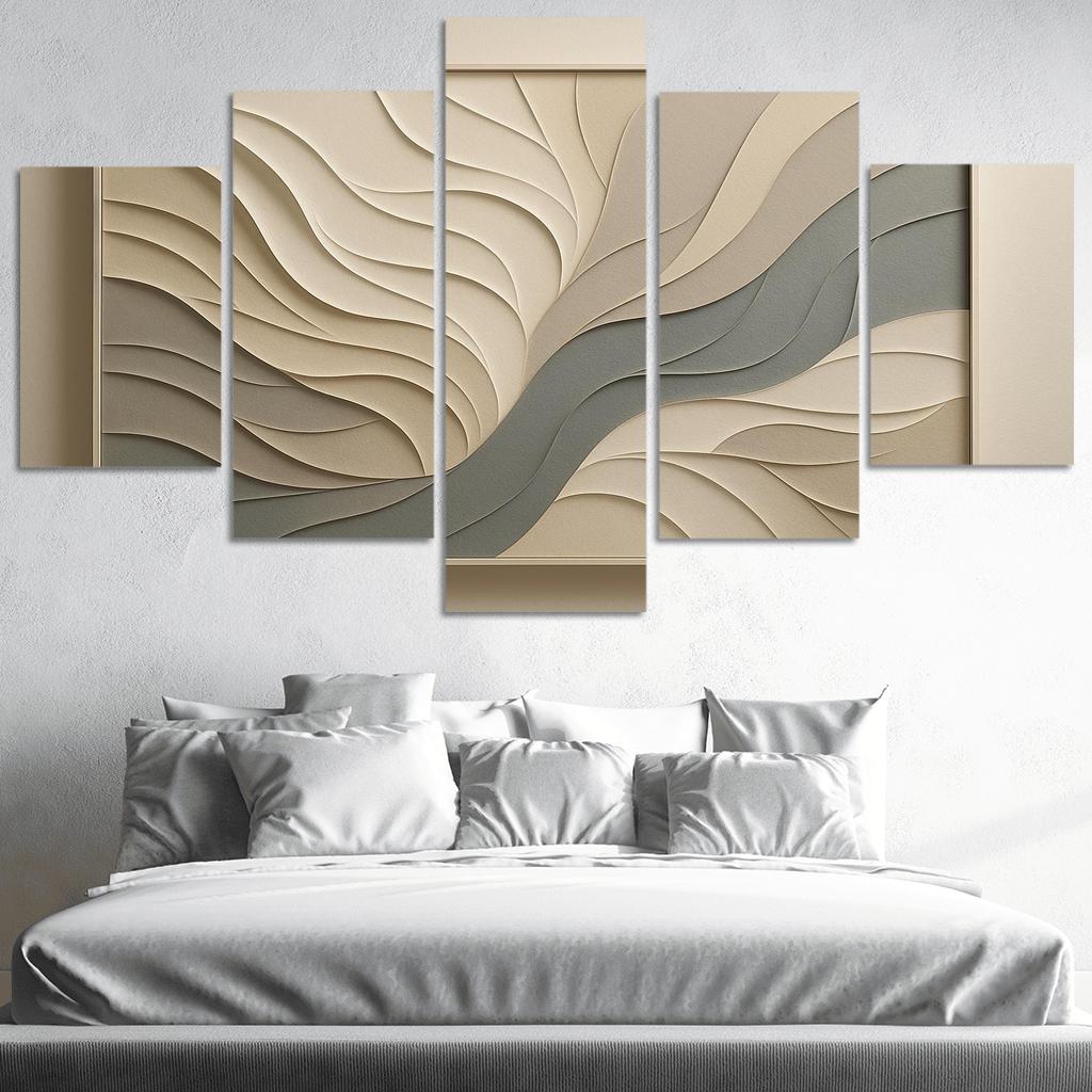 Layered Shadow Paper Relief Wall Panel one-piece frames