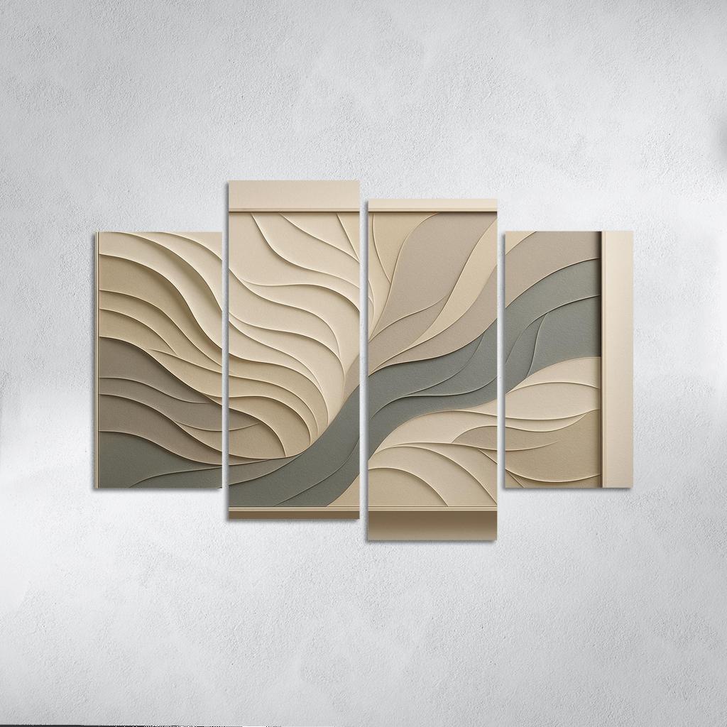 Layered Shadow Paper Relief Wall Panel one-piece frames