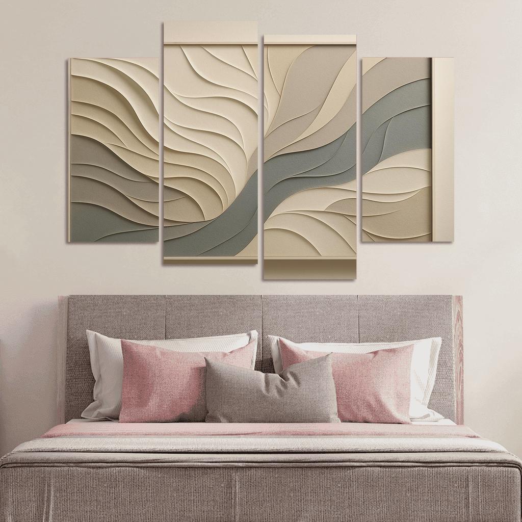 Layered Shadow Paper Relief Wall Panel one-piece frames