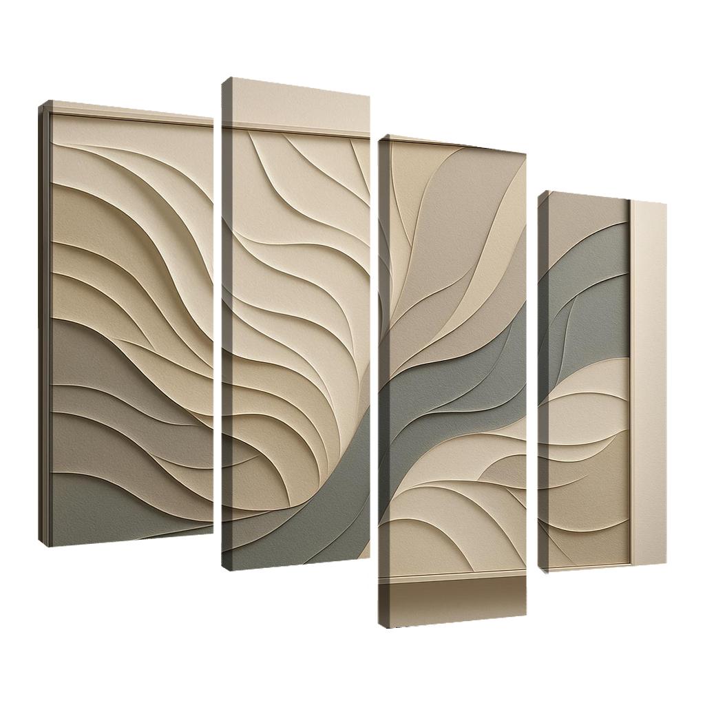 Layered Shadow Paper Relief Wall Panel one-piece frames