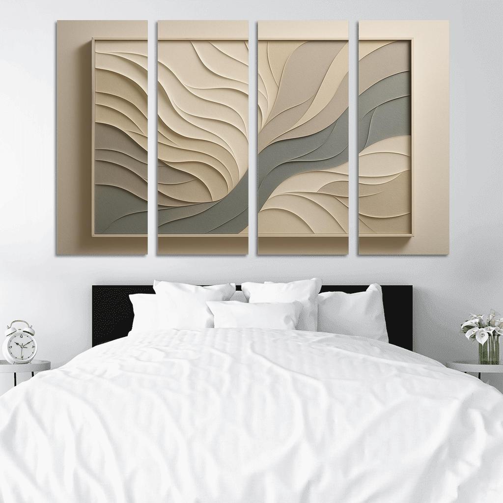 Layered Shadow Paper Relief Wall Panel one-piece frames