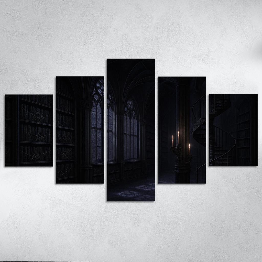 Nocturnal Thorn Library multi-panel paintings