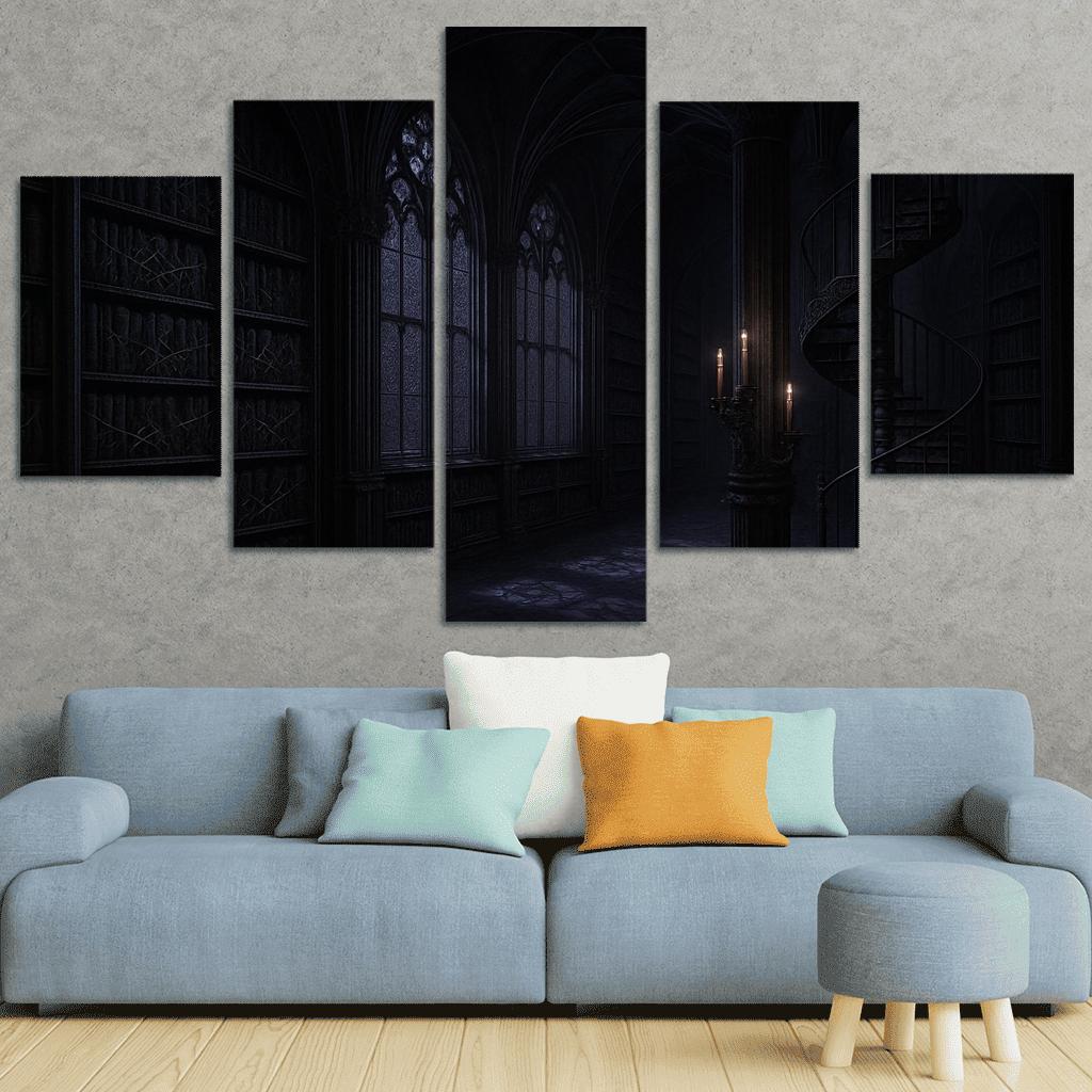 Nocturnal Thorn Library multi-panel paintings