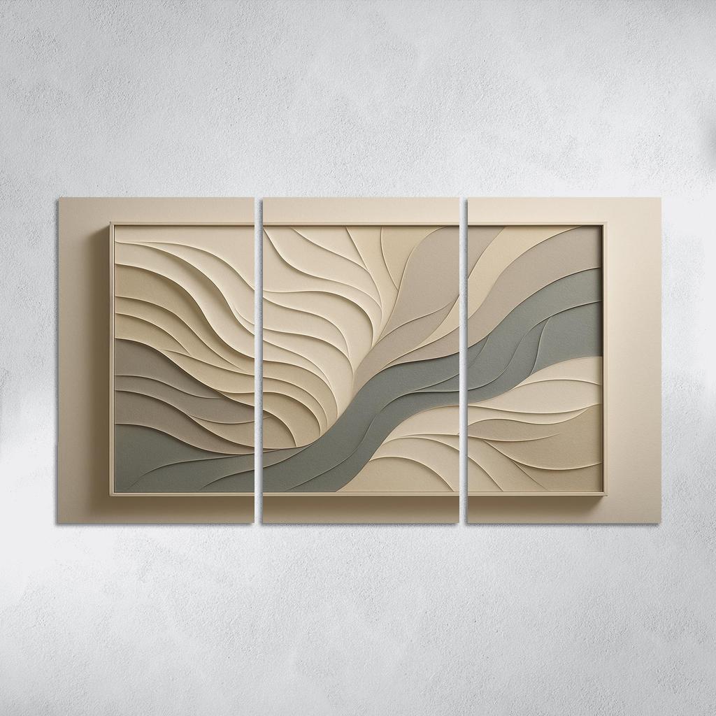 Layered Shadow Paper Relief Wall Panel one-piece frames