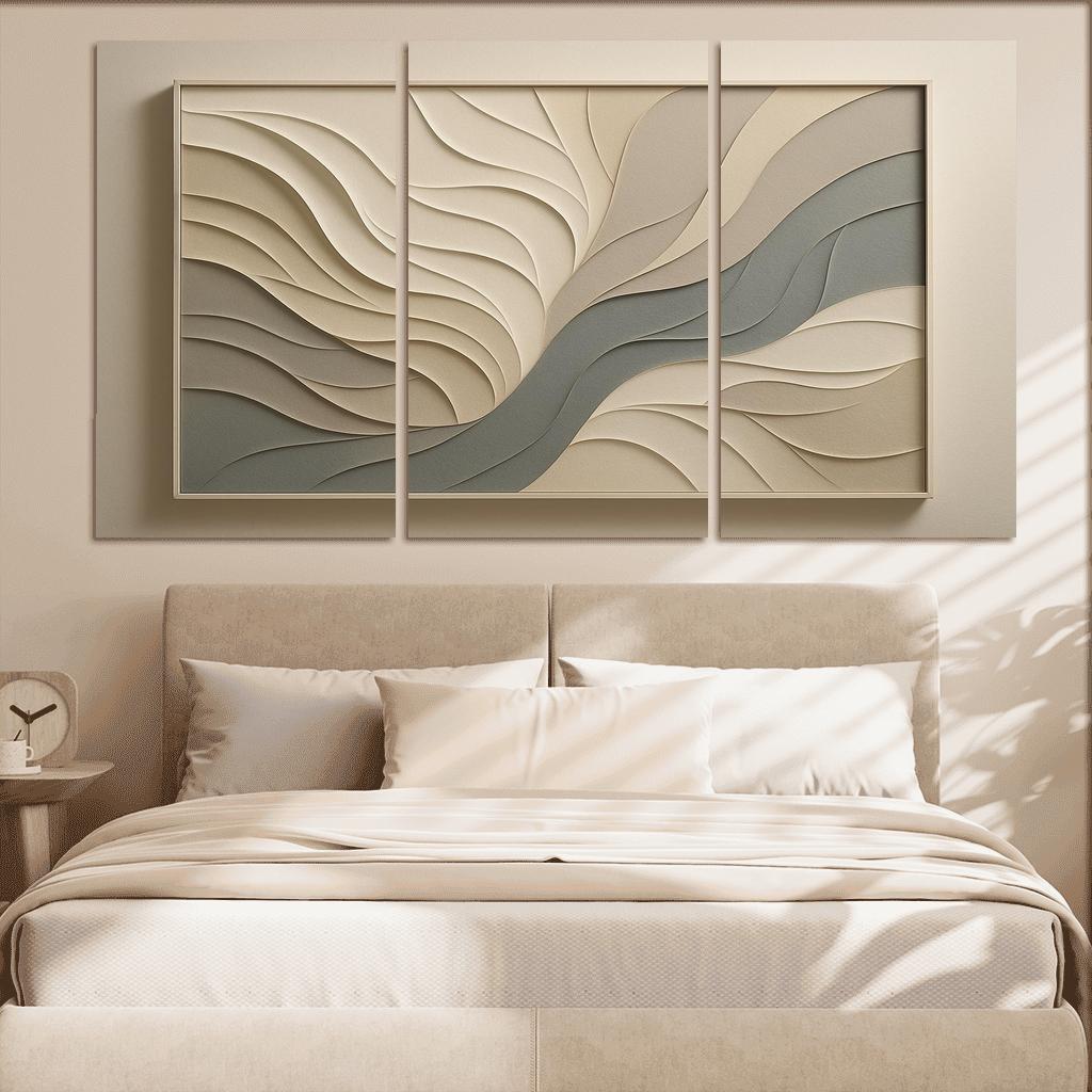 Layered Shadow Paper Relief Wall Panel one-piece frames