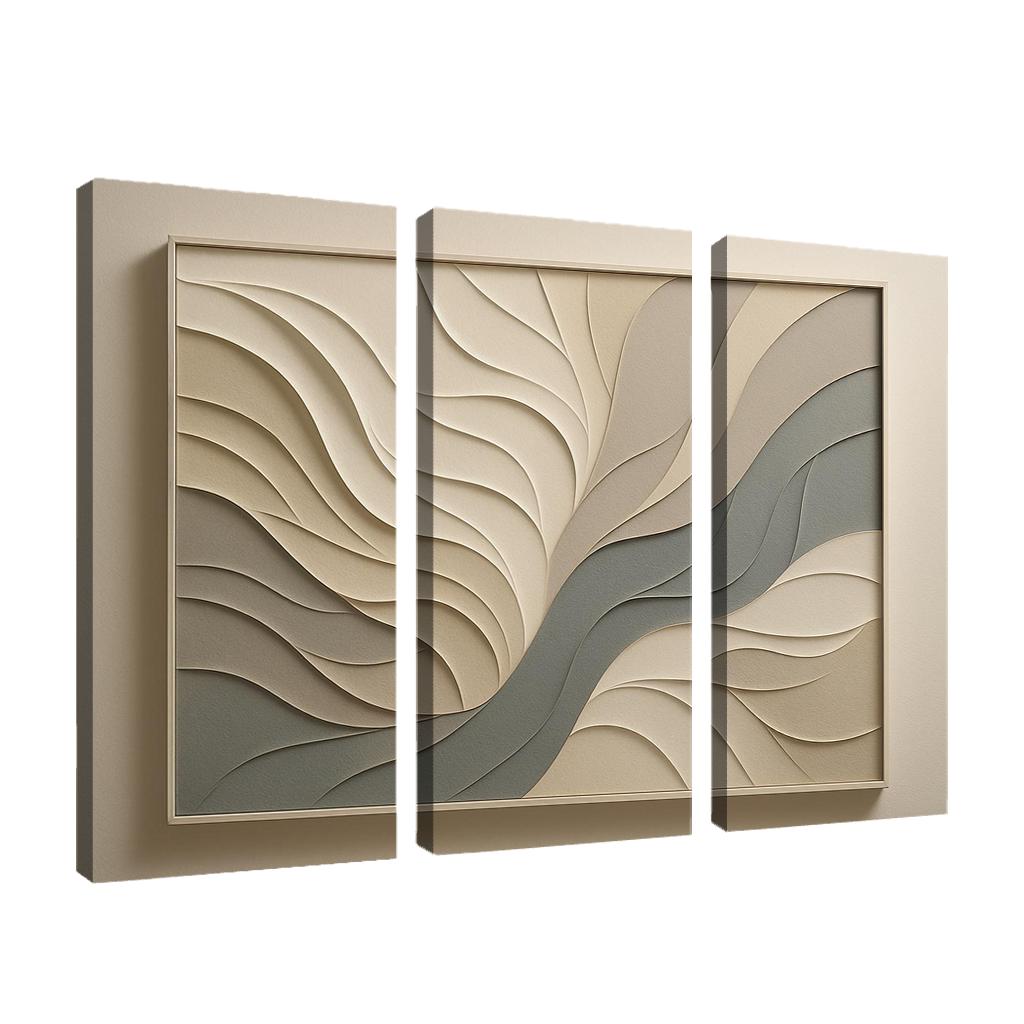 Layered Shadow Paper Relief Wall Panel one-piece frames