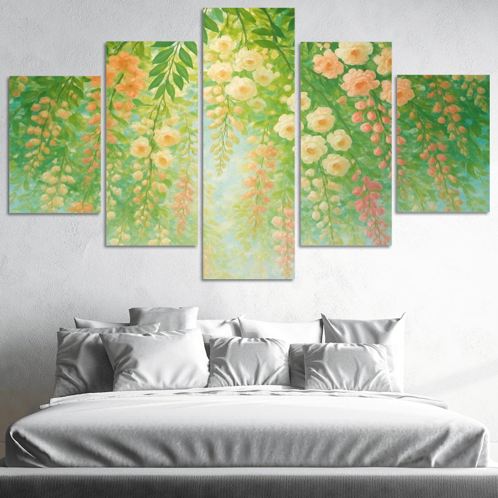 Emerald Canopy Of Hanging Petals premium artwork frames